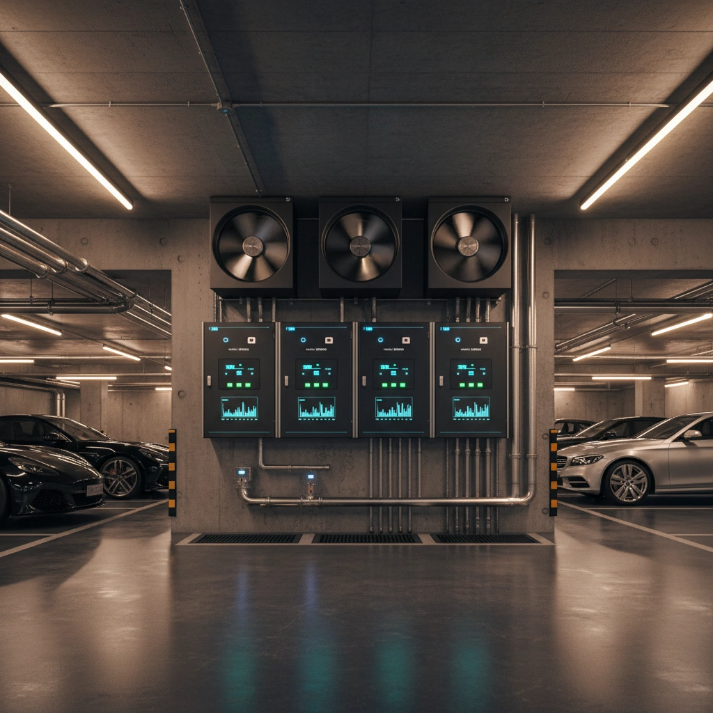 фото Гараж с автоматической системой контроля уровня CO₂